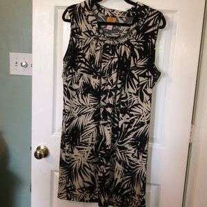 Beautiful Ruby Rd L sleeveless Black & Tan Dress